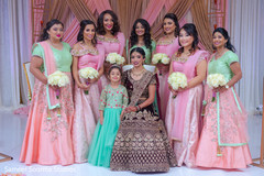 Bridesmaids posing with the dazzling Maharani Bridesmaids posing with the dazzling Maharani