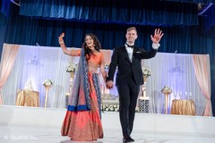 Indian lovebirds making their entrance to reception party. Indian lovebirds making their entrance to reception party.