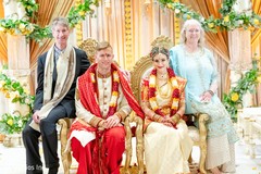 Indian couple with relatives portrait. Indian couple with relatives portrait.