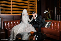 Dreamy portrait of Indian bride and groom. Dreamy portrait of Indian bride and groom.