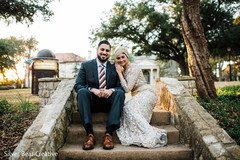 Joyful Indian bride and groom outdoors capture. Joyful Indian bride and groom outdoors capture.