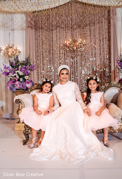 Lovely Indian bride with lovely flower girls. Lovely Indian bride with lovely flower girls.