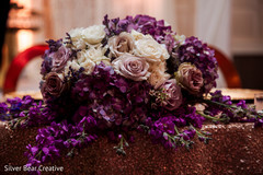 Elegant Indian wedding table flowers decor. Elegant Indian wedding table flowers decor.