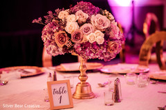 Dreamy Indian wedding reception table flowers and decoration. Dreamy Indian wedding reception table flowers and decoration.