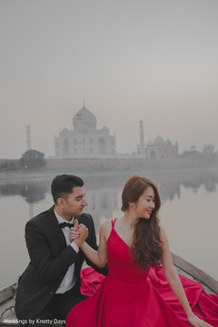 Indian bride and groom by the river Indian bride and groom by the river