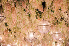 Elegant Indian wedding reception flowers and lamps decoration. Elegant Indian wedding reception flowers and lamps decoration.