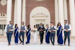 Fun photo shoot of bridesmaids and groomsmen with newlyweds Fun photo shoot of bridesmaids and groomsmen with newlyweds
