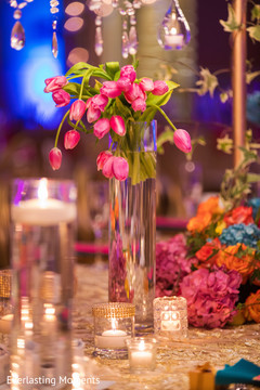 Magical Indian wedding reception flowers decoration. Magical Indian wedding reception flowers decoration.