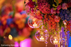 Lovely Indian wedding reception table candles decoration. Lovely Indian wedding reception table candles decoration.