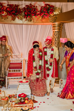 Maharani and Rajah walking around the sacred fire. Maharani and Rajah walking around the sacred fire.