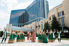 Marvelous Indian lovebirds portrait with bridesmaids and groomsmen. Marvelous Indian lovebirds portrait with bridesmaids and groomsmen.