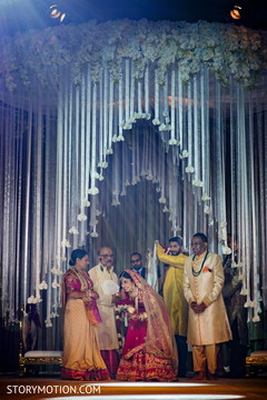 Indian bride making her entrance to wedding ceremony. Indian bride making her entrance to wedding ceremony.