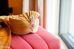 Elegant Indian groom's turban with jewelry. Elegant Indian groom's turban with jewelry.