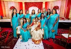 Sweet Indian bride and bridesmaids posing for photo shoot. Sweet Indian bride and bridesmaids posing for photo shoot.