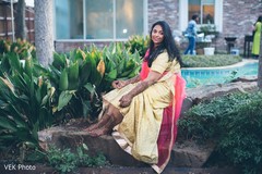 Marvelous capture of Indian bride at her mehndi party. Marvelous capture of Indian bride at her mehndi party.