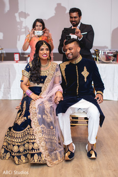 See this lovely Indian couple at their reception celebration. See this lovely Indian couple at their reception celebration.