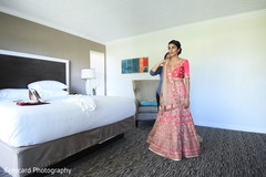 Indian bride putting sari on. Indian bride putting sari on.