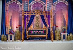 Colorful decor of the wedding stage Colorful decor of the wedding stage