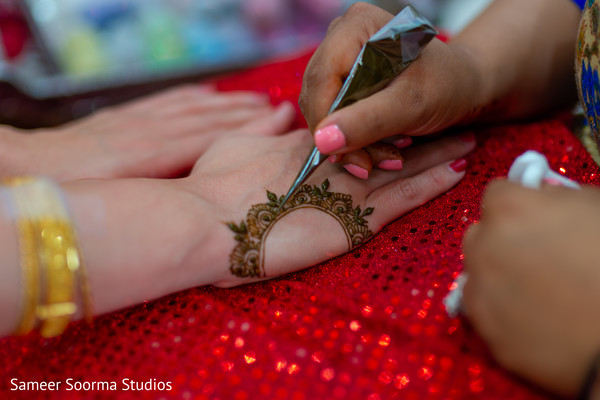 Artist assisting the Maharani with the mehndi