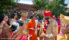 Family welcoming indian groom Family welcoming indian groom