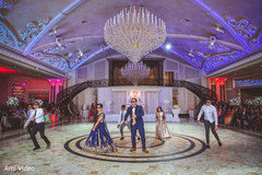 Stunning Indian couple reception dance with groomsmen. Stunning Indian couple reception dance with groomsmen.