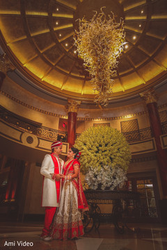 Indian bride and groom romantic first glance. Indian bride and groom romantic first glance.