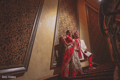 Cute Indian bride and groom's first look capture. Cute Indian bride and groom's first look capture.