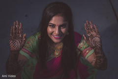 Indian bride capture with her mehndi art finished. Indian bride capture with her mehndi art finished.