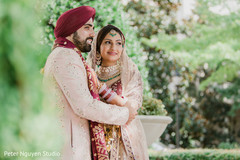 Indian groom and bride having a tender moment Indian groom and bride having a tender moment