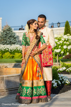 Indian bride posing with Indian groom Indian bride posing with Indian groom