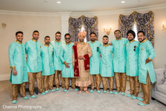 Groomsmen posing with Indian groom Groomsmen posing with Indian groom