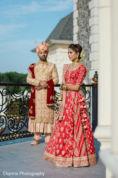 Indian newlyweds during the photo shoot Indian newlyweds during the photo shoot