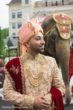 Indian groom and elephant Indian groom and elephant