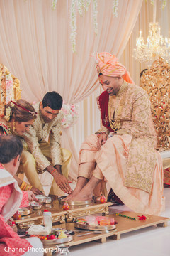 Indian groom during the rituals Indian groom during the rituals