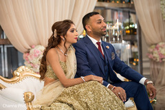 Indian newlyweds during speeches Indian newlyweds during speeches
