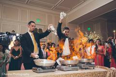 Fire show during the reception Fire show during the reception