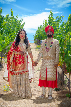 Outdoor capture of Indian newlyweds Outdoor capture of Indian newlyweds