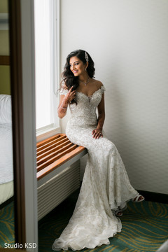 Indian bride glowing in her wedding attire. Indian bride glowing in her wedding attire.
