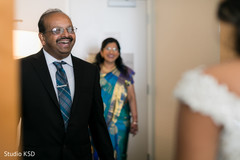 Indian bridal father first look capture. Indian bridal father first look capture.