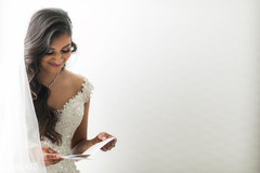 Indian bride getting a letter from groom. Indian bride getting a letter from groom.