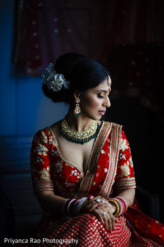 Indian bride posing prior to the ceremony Indian bride posing prior to the ceremony
