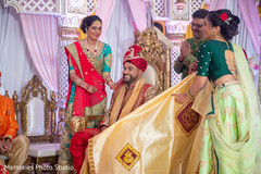 Indian groom uncovered by antarpat. Indian groom uncovered by antarpat.