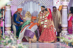 Indian bride and groom during the Saptapadi. Indian bride and groom during the Saptapadi.
