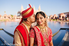 Cute Indian bride and groom's first look capture. Cute Indian bride and groom's first look capture.
