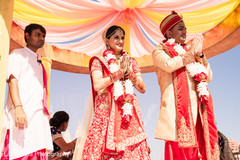 Varmala ceremony garland exchange ritual. Varmala ceremony garland exchange ritual.