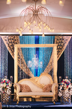 Unique Indian wedding reception stage setup. Unique Indian wedding reception stage setup.