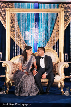 Enchanting indian couple at reception stage. Enchanting indian couple at reception stage.