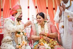 Indian groom and bride at the ceremony venue Indian groom and bride at the ceremony venue