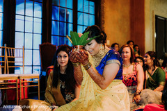 Joyful Indian bride at her haldi celebration. Joyful Indian bride at her haldi celebration.