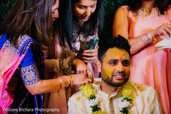 Rajah at his haldi party. Rajah at his haldi party.